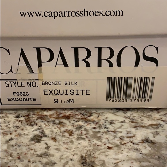 Caparros Bronze Silk Exquisite 3 1/2” heel - Picture 6 of 6